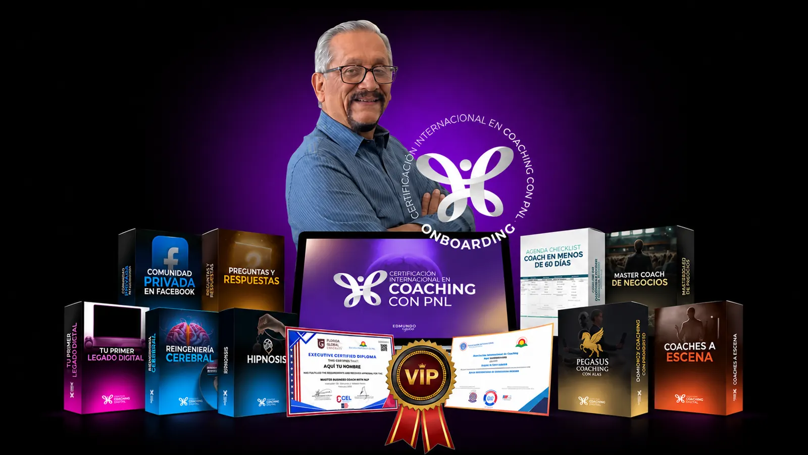 Certificación Internacional en Coaching con PNL. Materiales, diplomas y comunidad del programa.